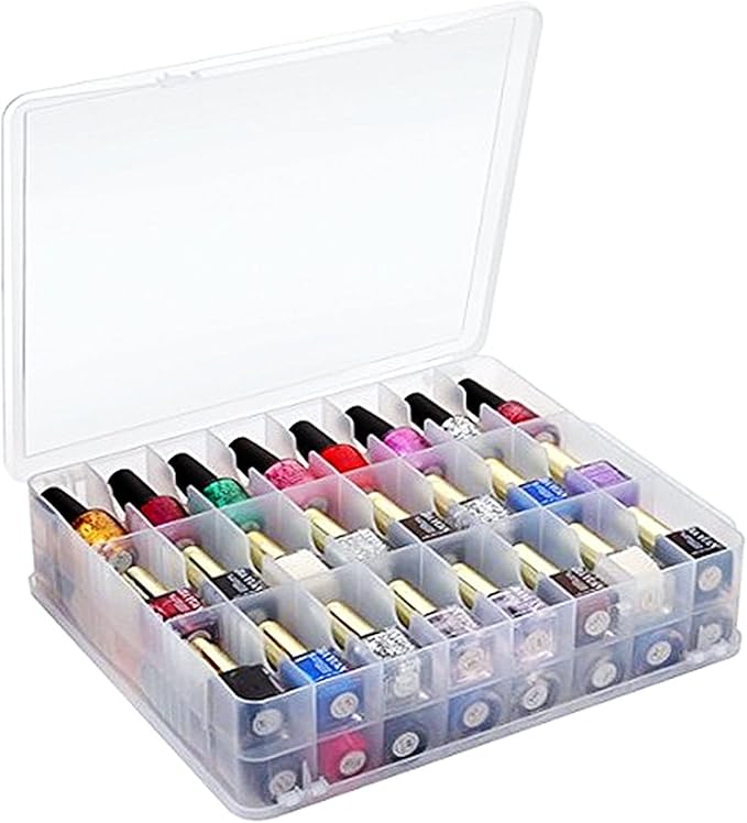 Kissbuty Universal Nail Polish Holder Organizer for 48 Bottles Adjustable Dividers Space Saver
