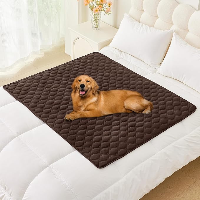Smiry Waterproof Dog Bed Cover Blanket, Soft Reversible Pet Blanket, Washable Leakproof Cats Dogs Couch Cover for Sofa, Couch, Furniture (40x50 Inch, Chocolate/Dark Grey)