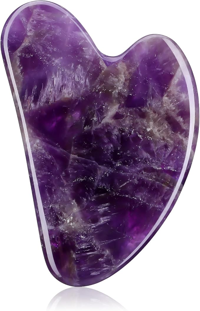 rosenice Gua Sha Facial Tools Natural Gua Sha Scraping Massage Tool for Your Skincare Routine Purple