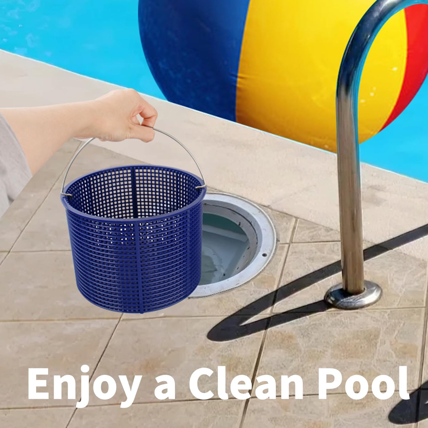 Pulems Pool Skimmer Basket Replacement for Hayward SPX1082CA & Aladdin B-152 Skimmers, Skimmer Basket for Inground Pool Replace SP1083 SP1084 1085 1086 SP1075 Baskets - Upgrade Basket with Handle