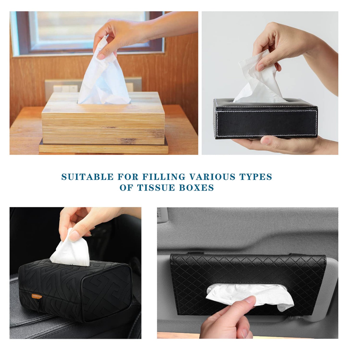 Car Tissue Refills, 18 Packs Car Tissues Auto Visor Tissue Refills for Visor, Napkins Holder Refill, Auto Travel Tissues, Soft and Smooth (18 Pieces)