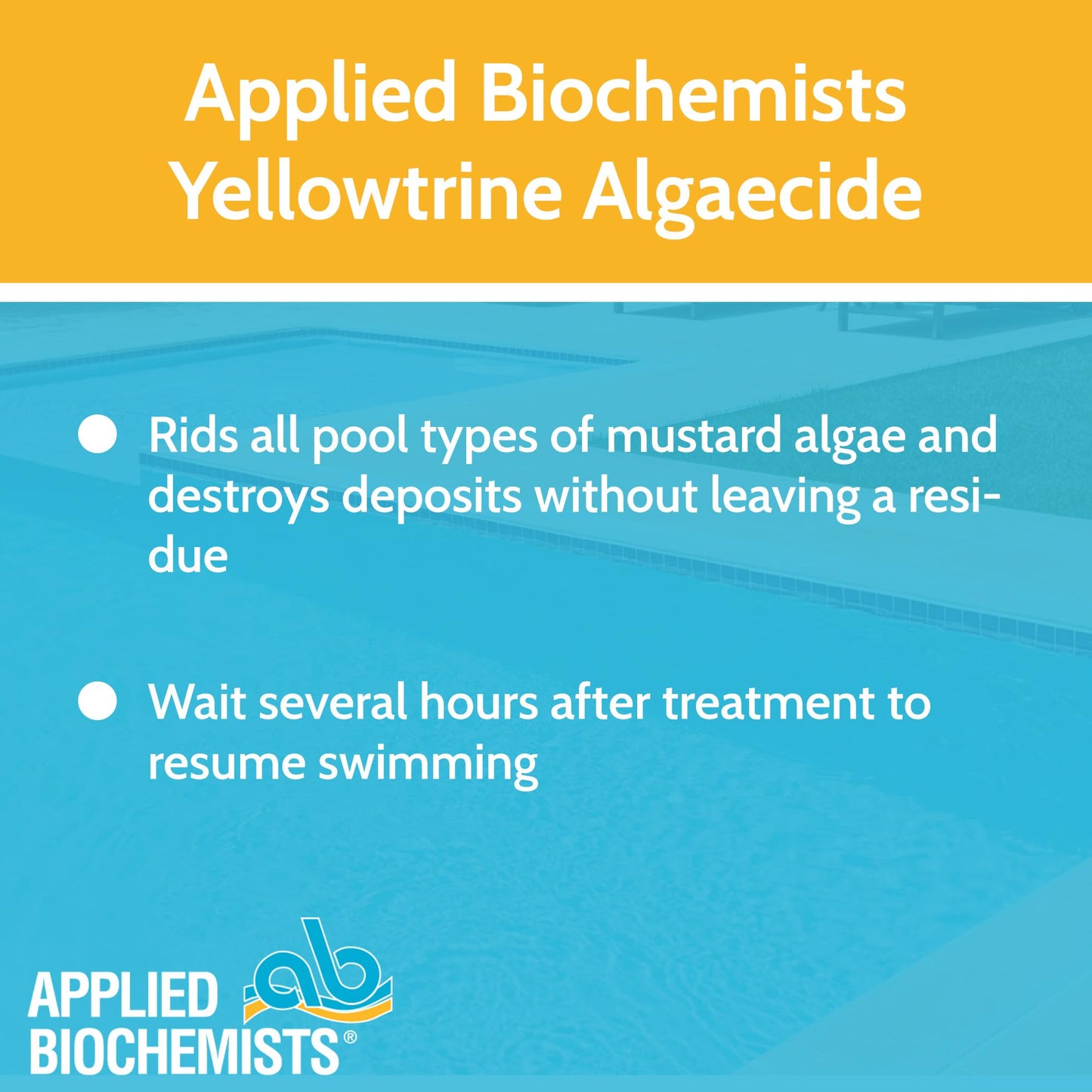 Applied Biochemists Pool 408622A Yellowtrine Swimming Pool Algaecide Cleanser, 3 lbs