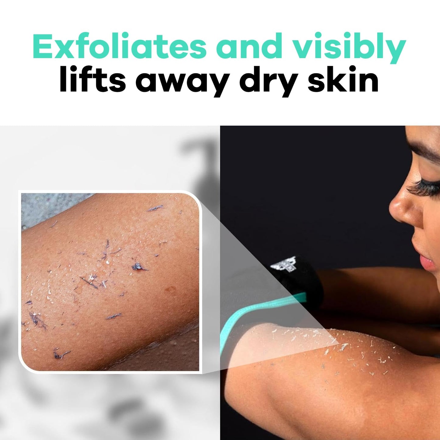 Dermasuri - Deep Exfoliating Glove - Korean Exfoliating Mitt & Body Scrubber - Keratosis Pilaris Treatment Scrub - Self Tanner Mitt & Ingrown Hair Exfoliator - Shower Gloves for Women & Men - Teal