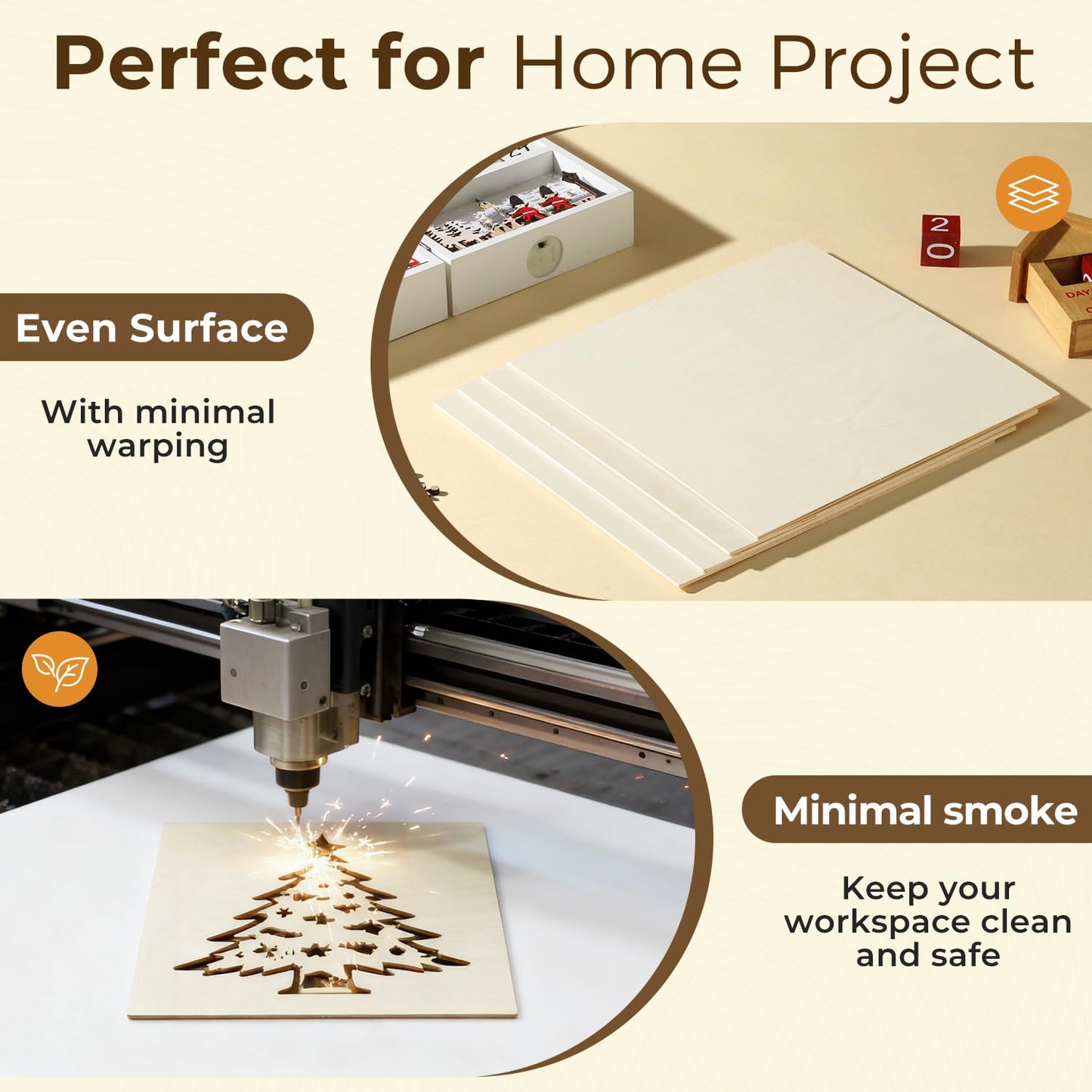 36 Pack Basswood Sheets 18"x18"x1/8", 3mm Basswood for Laser Cutting, Wood for Laser Cutting and Engraving, Laser Engraver Blanks, DIY Architectural Models Making, Wood Engraving