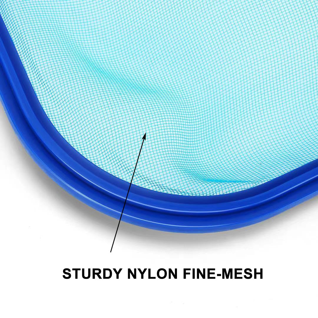 Evob Pool Skimmer Net with Adjustable 17-40" Telescopic Pole - Fine Mesh Net - Leaf Skimmer for Cleaning Surface of Swimming Pools, Hot Tubs, Spas and Fountains