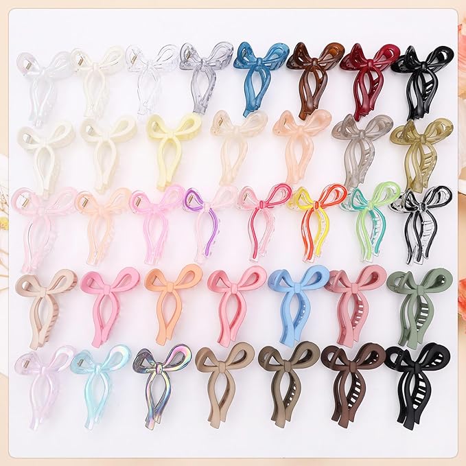 4 Pcs Bow Hair Clips Elegant Hair Claw Butterfly Hair Accessories for Girls Nonslip Butterfly Clips Hair Styling Accessories for Women