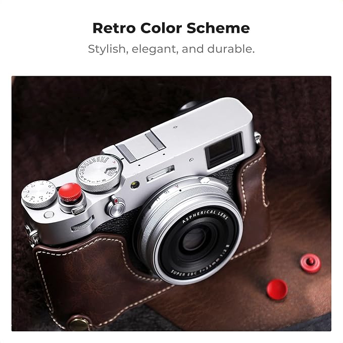 K&F CONCEPT Camera Shutter Button 3 PCS Red Quick Release Button Compatible with Fuji X-T5 X-T4 X-T30 X100VI X100V X-E4, Sony RX1RIII RX10VI RX10III RX100VII, Lei ca Q3 M10 M11, Compatible with Ni kon DF F3