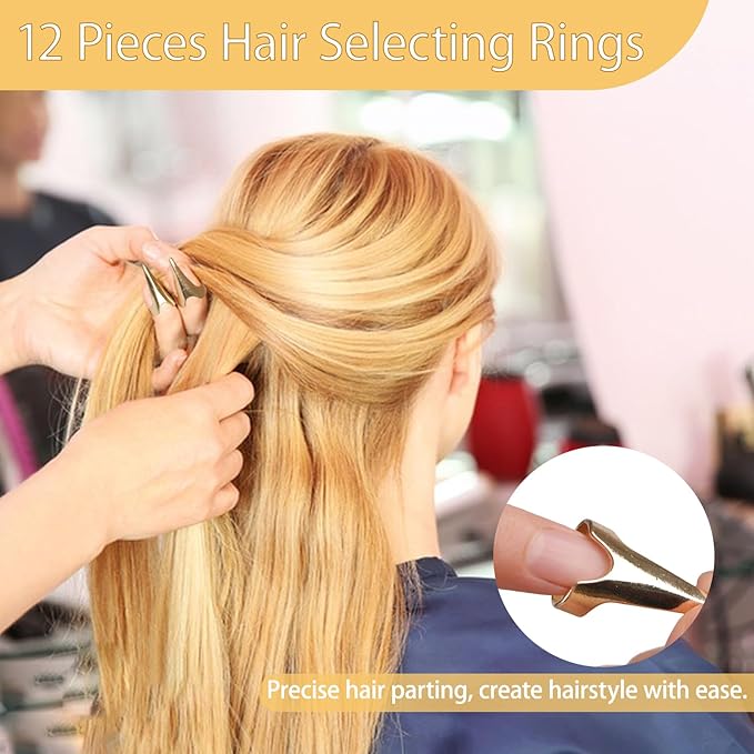 23 Pieces Hair Parting Tools Set, Magnetic Wrist Pin Holder for Braiding, Sectioning Clips, Rat Tail Combs, Hair Parting Rings
