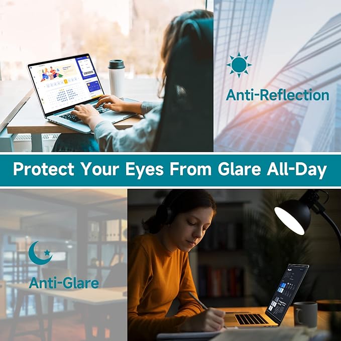 2 Pack 13.3 Inch Anti Blue Light Screen Protector for Lenovo/Dell/HP/ASUS/Acer(1920x1200), Reduce Eye Strain Anti Glare Blue Light Blocking Screen Protector for 13.3’’ with 16:10 Resolution Laptop
