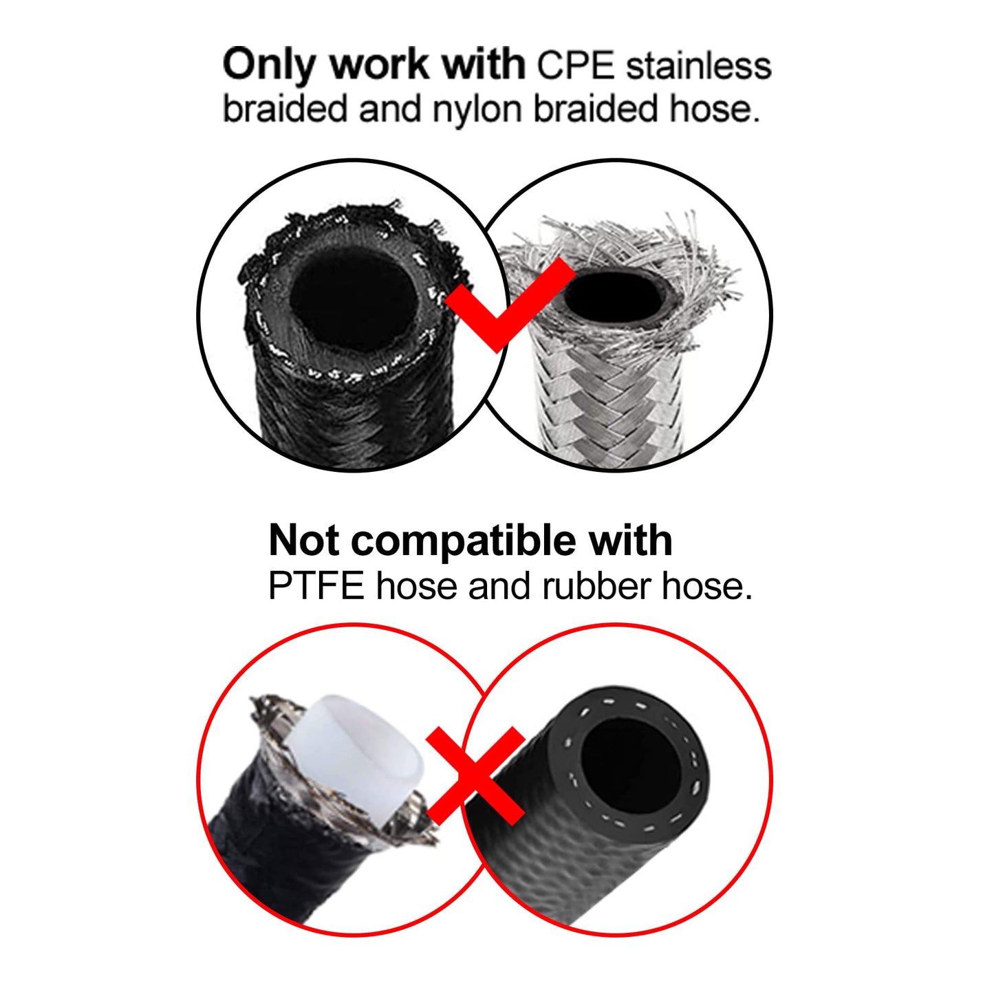 EVIL ENERGY 10AN Hose End Fitting Straight Swivel for CPE Braided Hose Black 2PCS