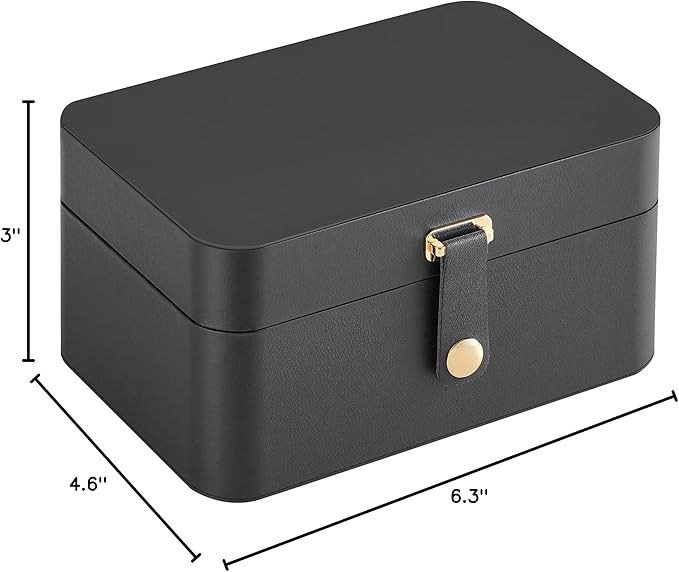 SONGMICS Jewelry Organizer Box, Travel Jewelry Case, 2-Layer Travel Case for Earrings, Necklaces, Bracelets - Portable Jewelry Storage with Large Capacity, Gift Idea, Slate Gray UJBC166G01
