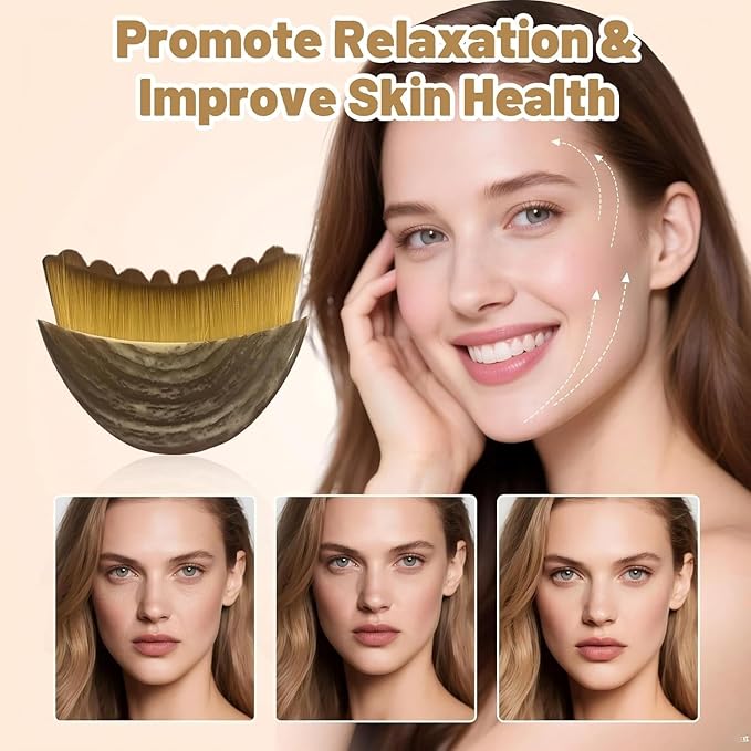 2026 Updated Lymphatic Contour Face Brush, Face Brush for Lymphatic Massage with Durable Soft Bristles, Facial Cleansing Brush for Sculpting&Anti-Puffiness