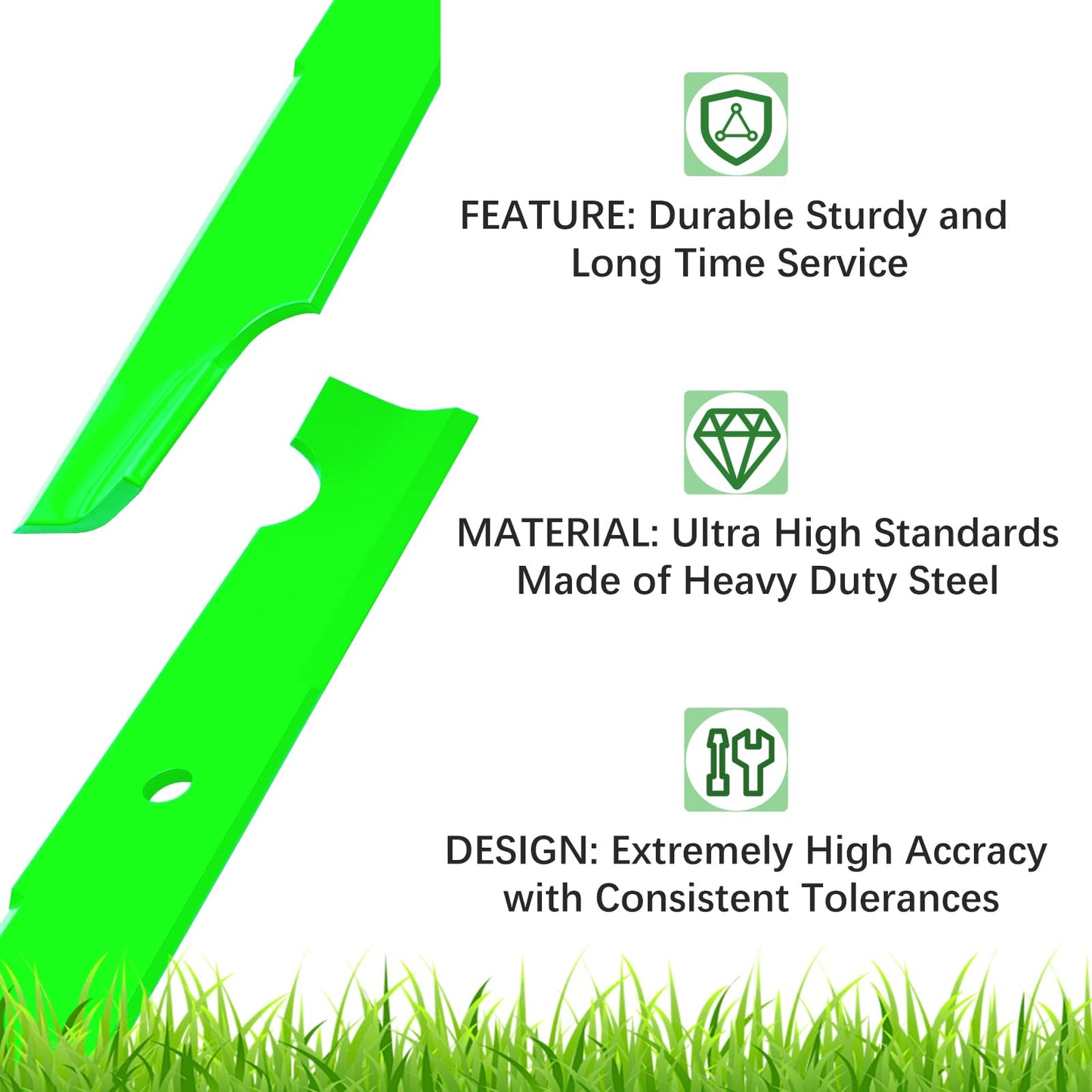 JYLEYJ 038-0001-00 High Lift Blades Fit for 54 inch Bad Boy Mower Deck Maverick ZT CZT Elite Outlaw Revolt Replaces 038-0001-00, 038-0000-00(3 Pack)