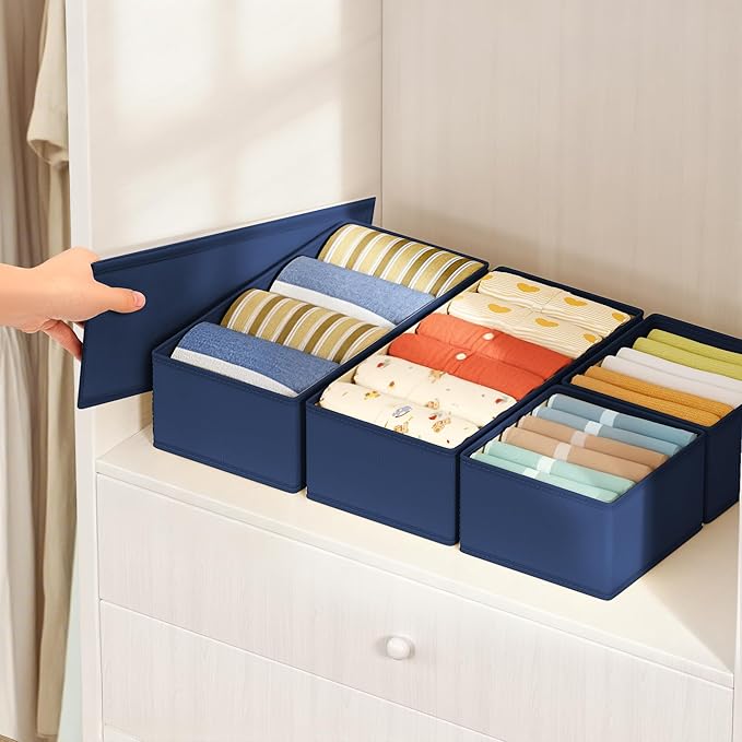 DIMJ Drawer Organizer Clothes Storage - 18 Pack Baby Dresser Organizer for Nursery, Foldable Drawer Dividers for Bedroom Closet Organization, Fabric Storage Bins for Socks, Underwears, Bras