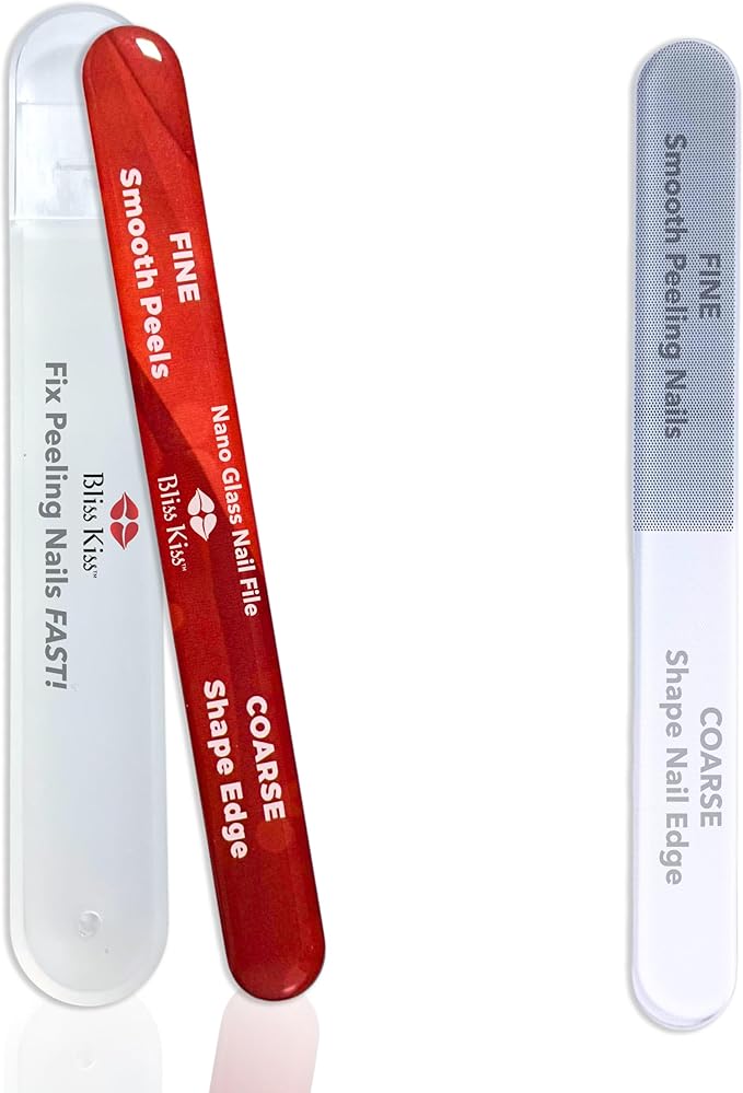 Bliss Kiss Nano Glass Nail File & Callus Buffer for Weak, Brittle, Peeling Nails for Women for Natural Nails with Case