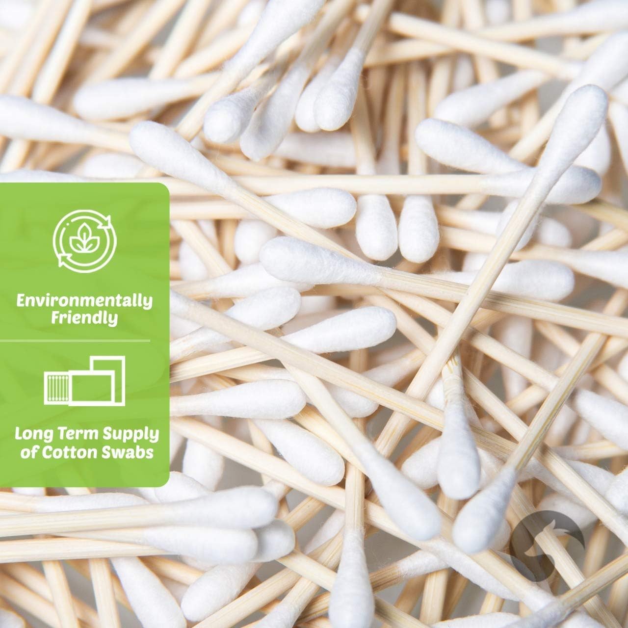 Bamboo Cotton Swabs 1000 Count | Eco-Friendly & Pure Cotton Buds | Double Tipped Sticks | 100% Plant-Based & Natural | Perfect for Makeup & Nail Applications, Arts & Crafts, Removing Dust & Dirt…