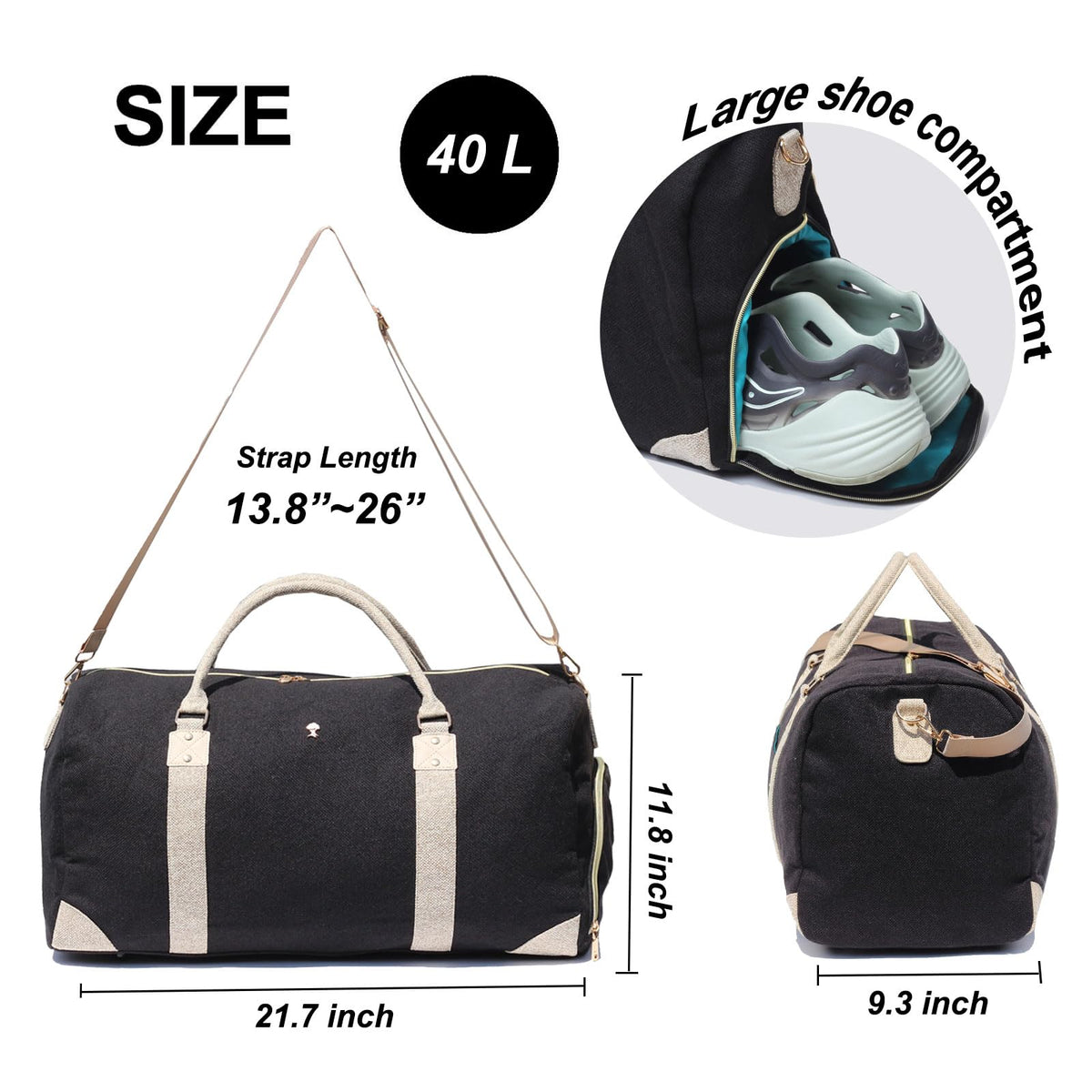 Travel Duffle Bag, Weekender Bag for Women with Shoe Compartment, Carry on Overnight Bag Gym Duffel Bag, Mommy Hospital Bags