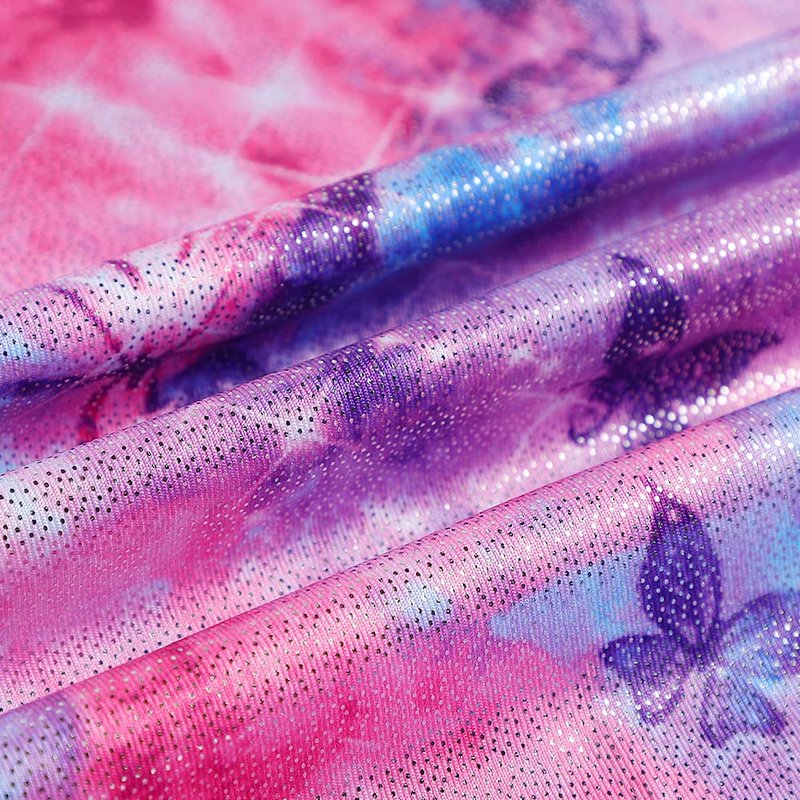 Leotards for Girls Gymnastics 3t 4t Dance Outfit Toddler KId Child Athletic Dance Wear Shiny Purple Hotpink Butterfly Biketard (Butterfly Hotpink, 4-5T)