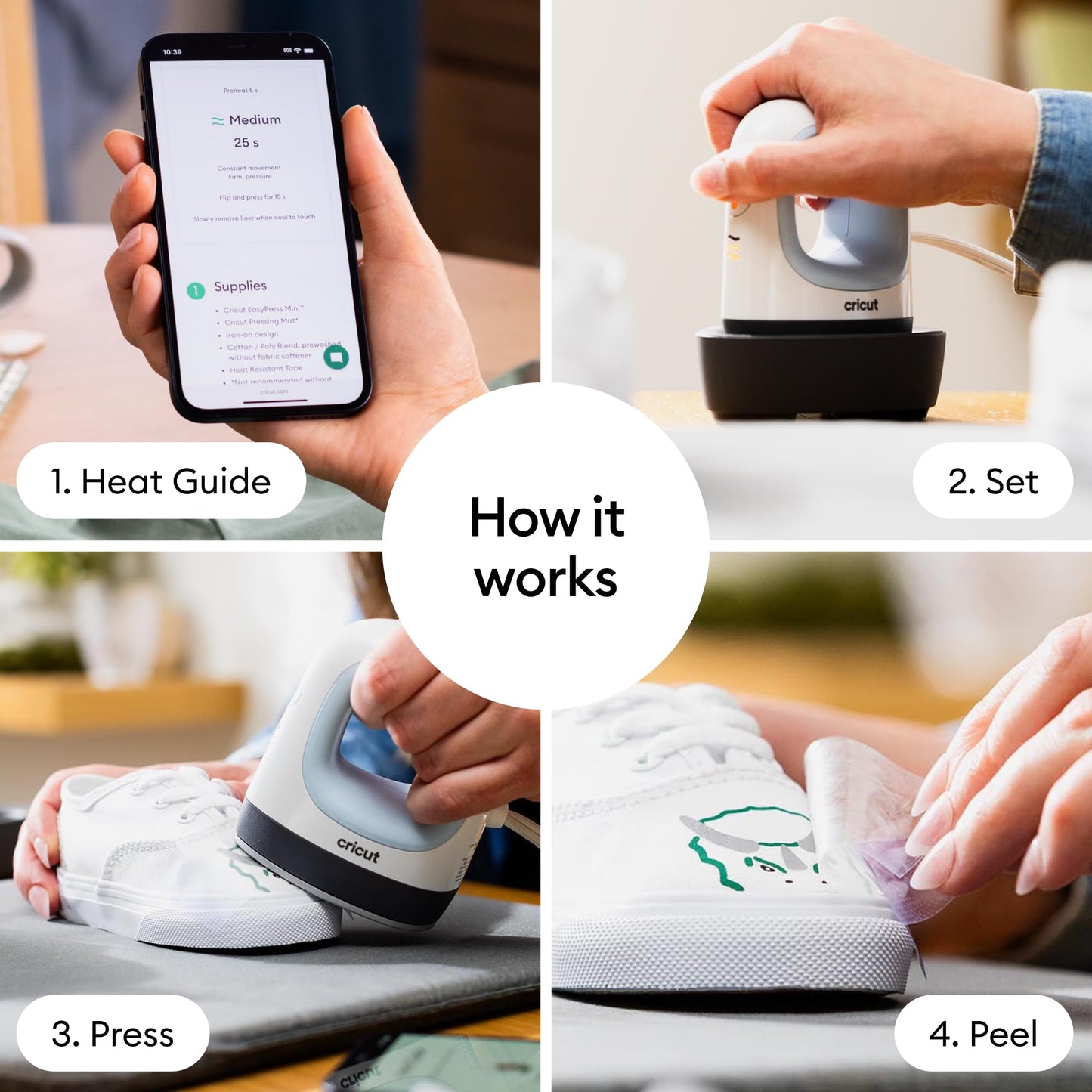Cricut EasyPress Mini Heat Press - for Pressing Small Objects Like Shoes, Stuffed Animals, Hats & More - 3 Heat Settings & Precision Tip - Ceramic-Coated Heat Plate - Compact & Lightweight - Zen Blue
