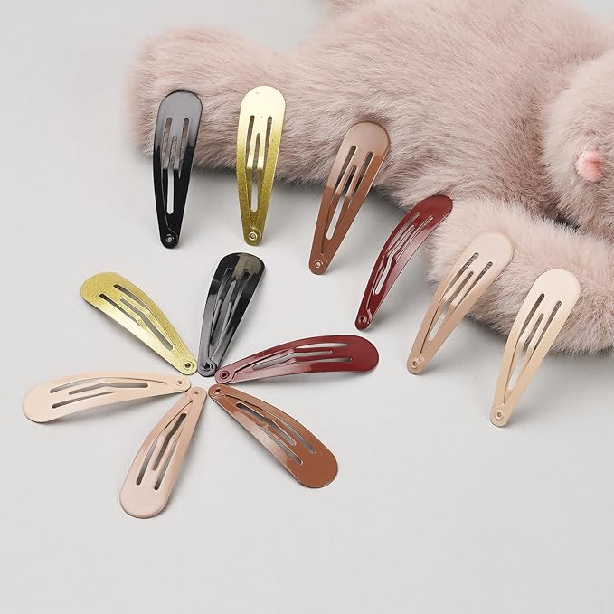 120 Pack 6 Color Snap Hair Clips | Non-Slip Snap Clips for Women & Girls | Durable Hairpins for Thick Hair, Updos, Braids & Buns | Secure Hold, Snag-Free Design