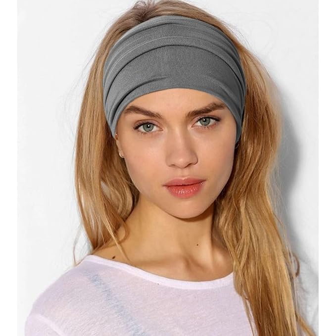 Jesries 10 PCS Women Headbands African Wide Hair Wrap Extra Turban Head Bands for Lady Large Sport Workout Stretch Non-slip Big Hair Bands