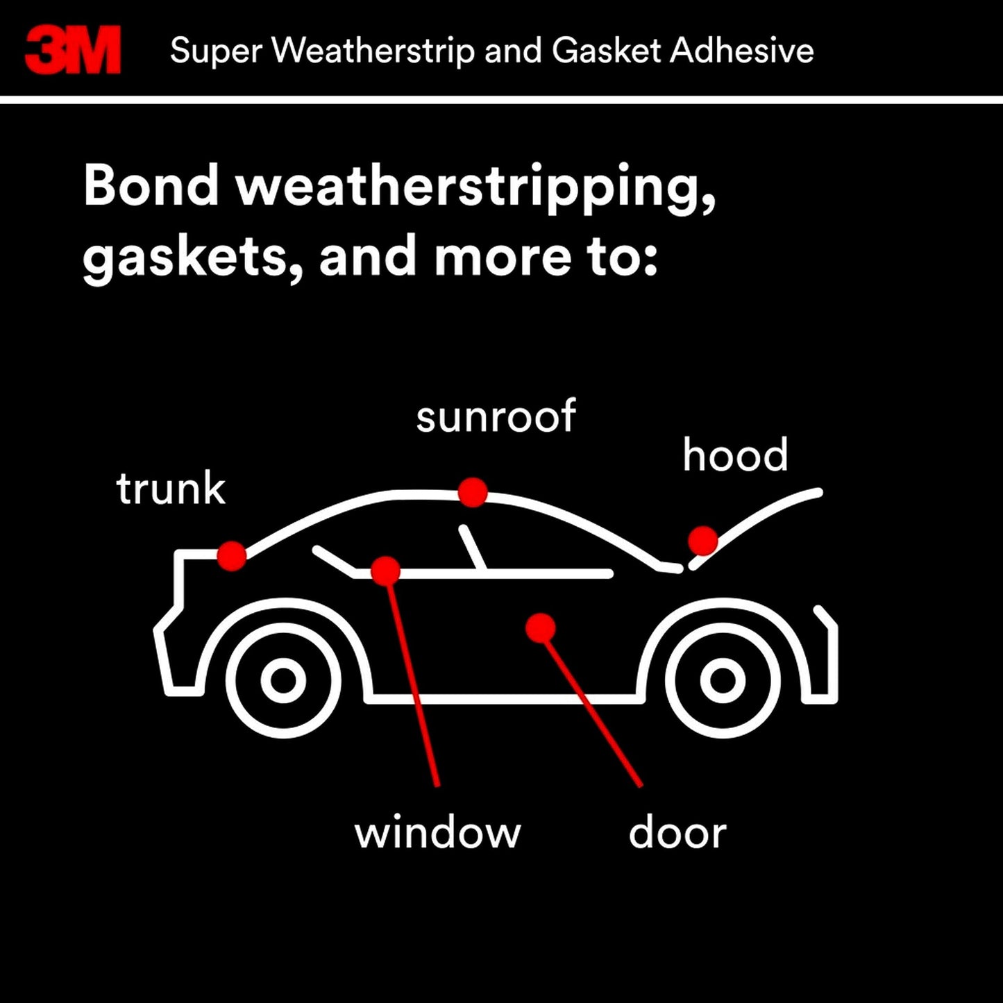 3M Super Weatherstrip and Gasket Adhesive, 08001, Yellow, 5 fl oz Tube, 1 Per Pack