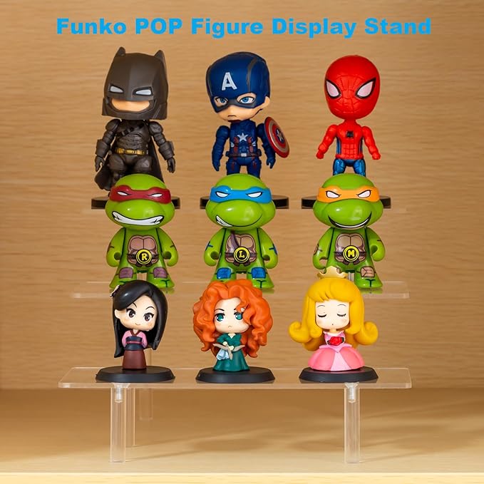HENABLE 2PCS Acrylic Display Risers, 3 Tier Clear Cupcake Stand Risers, Organizer for Perfume, Funko POP, Food, Tabletop Use