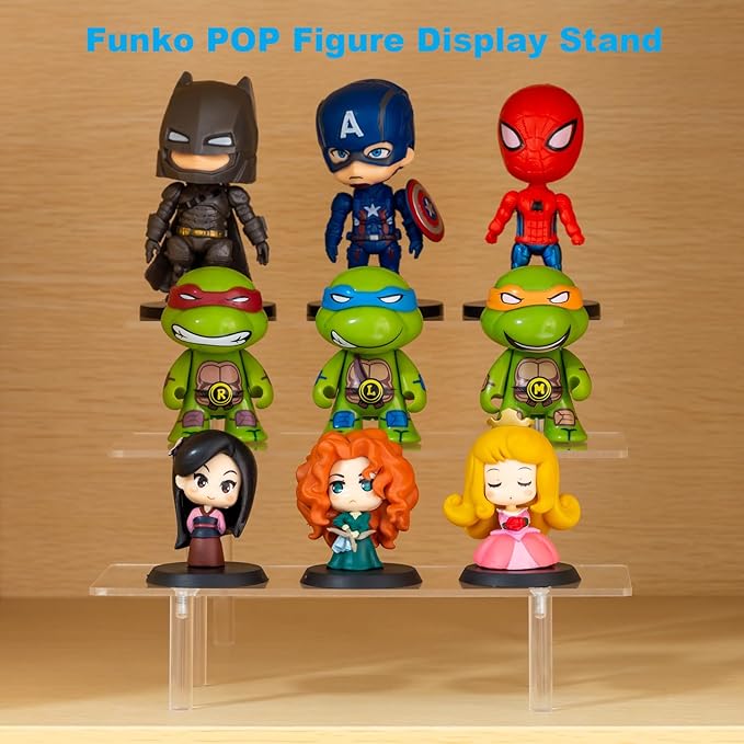 HENABLE Acrylic Display Risers, Acrylic Perfume Stand Organizer, Clear Shelf Risers for Display Stands for Food, Tabletop Use, Amiibo Funko POP Figure, 3 Tier Clear Cupcake Stand Risers