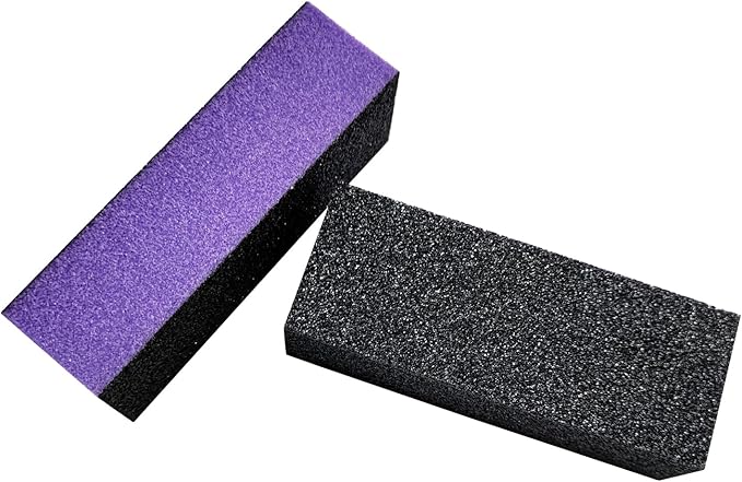10 Pcs Nail Buffer Sanding Block Polisher Buffing File 100/180 Grit 3 Sides Nail Files Art Pedicure Manicure File(Black Purple)