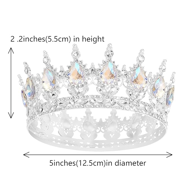 YOUlDIANZI Queen Crown Rhinestone Wedding Crowns and Tiaras for Women Costume Party Hair Accessories Princess Birthday Crown Crystal Bridal Crowns