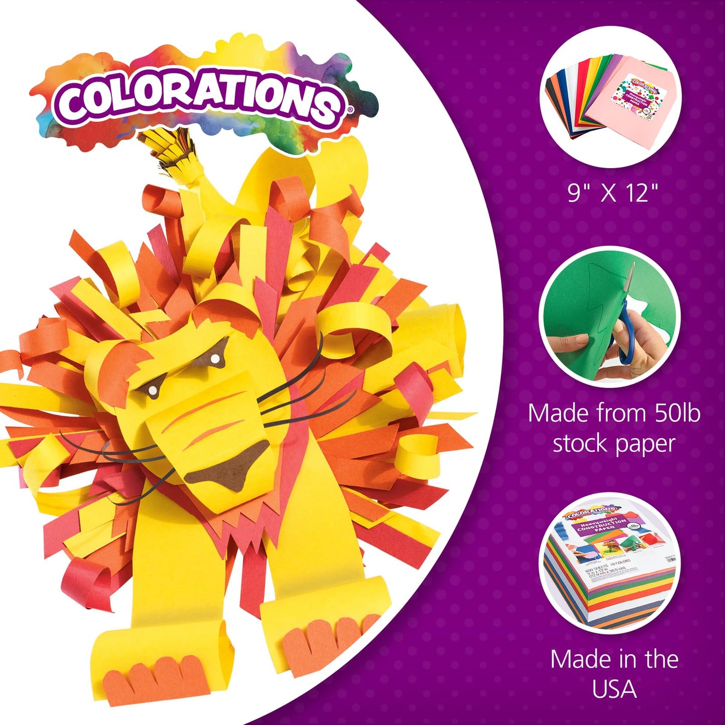 Colorations 9" x 12" Mediumweight White Construction Paper - 500 Sheets, Bulk Pack Art Paper, Arts and Crafts, School Supplies, Drawing, Coloring, Painting, 3D Art Paper