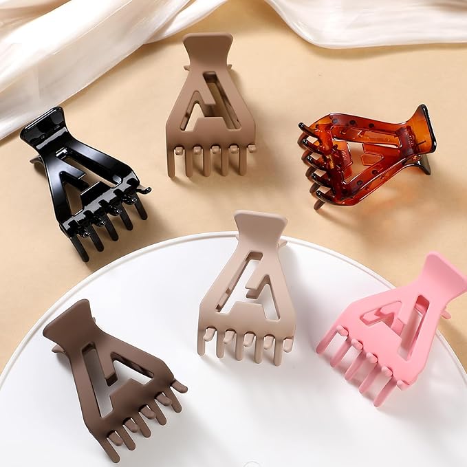 12Pcs Root Lifting Hair Clips for Thick & Thin Hair, Roller Jaw Volume Curly Hair Claw, No Crease Hair Root Lifting Clips for Natural Volume Curls 6 Colors A Type