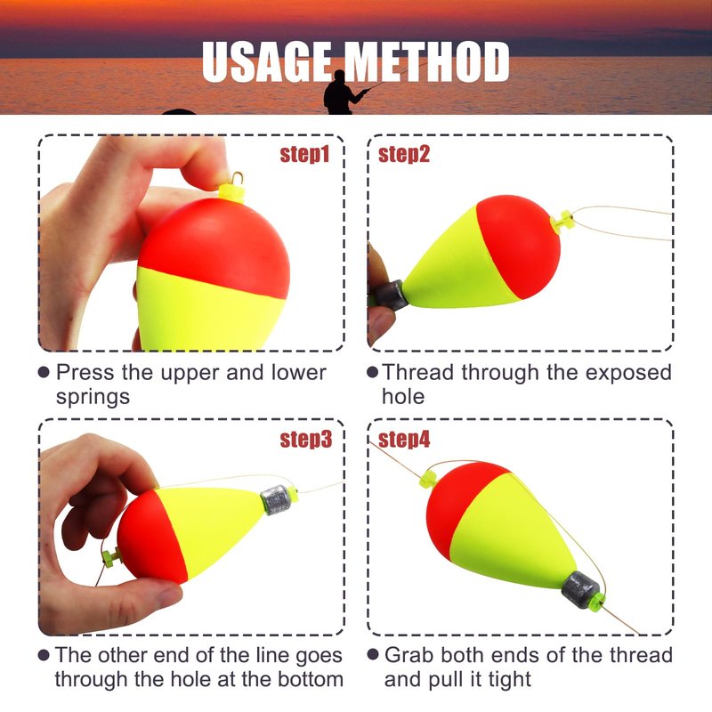 CWSDXM Weighted Fishing Bobbers 10 Pack – Foam Snap-On Slip Floats for Bluegill, Crappie, Bass & Trout Fishing (Oval, 2.5in)