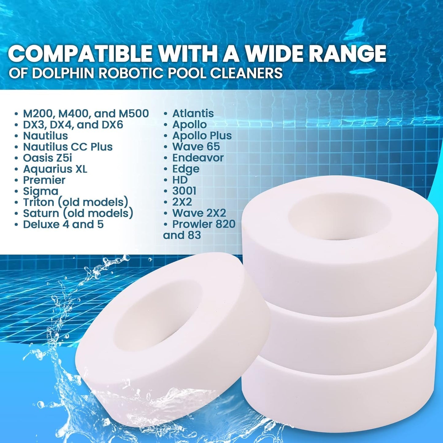 Calvana 8-Pack The Climbing Ring Replacement for (Compatible with) Maytronics Dolphin 6101611-R4, Fits M200/M400/M500, Nautilus/CC Plus, and DX3/DX4/DX6 and More – Made from Quality Material