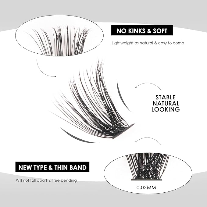 Lash Clusters DIY Lash Extensions Kit 320pcs Individual Lashes Clusters 30D 40D Eyelash Extension Kit with Applicator and Lash Bond&Seal,Clusters Lash Glue Remover Mix 10-16mm (30D+40D-320 KIT)