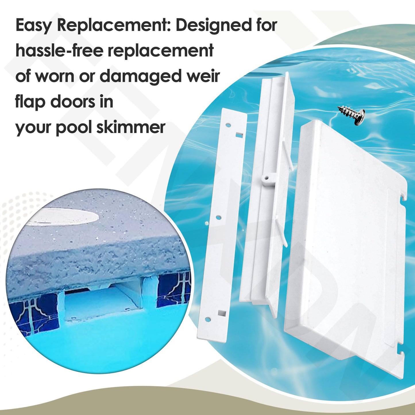 FENXDN SP1070 Pool Skimmer Weir Flap Door [ 8-7/16" Length, 5-1/4" Width, 1-1/8" Thick] Compatible with Hay-Ward SP1070-K SP1070-D SPX1070KHR SP1070 SP1071 and SP10712S