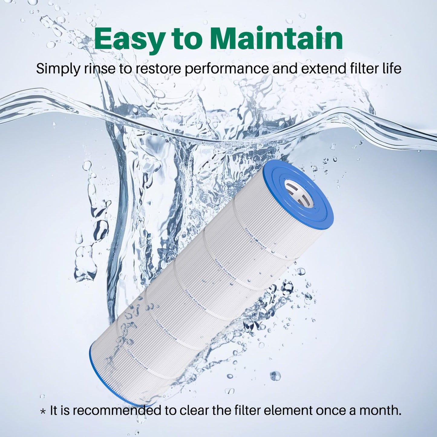 TOREAD Pool Replacement Filter for PA175, Hayward CX1750RE, C1750, Unicel C-8417, Filbur FC-1294, 25230-0175S, 817-0175P, Aladdin 27501, L x OD: 28 3/16" x8 15/16"