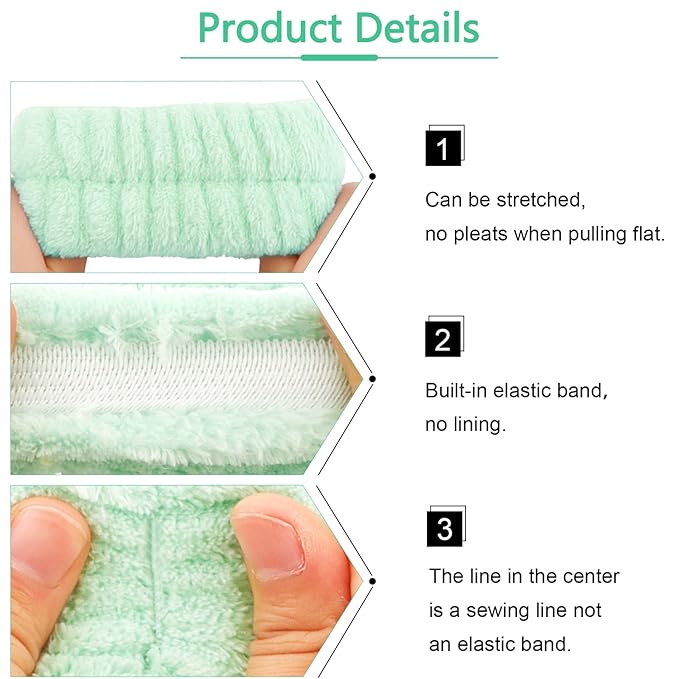 VELSCRUN Spa Headband, Makeup Face Wash Skincare Headbands, Bow Hair Band Party Favors for Washing Face, Stocking Stuffers For Women Teen Girls Christmas Gifts Hair Accessories Red Green