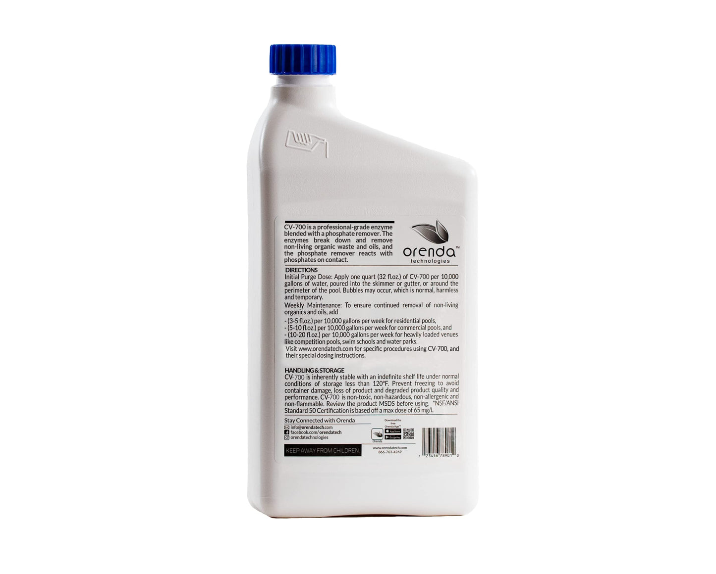 Orenda CV-700-QT. Enzyme Water Cleaner & Phosphate Remover 1-QT.
