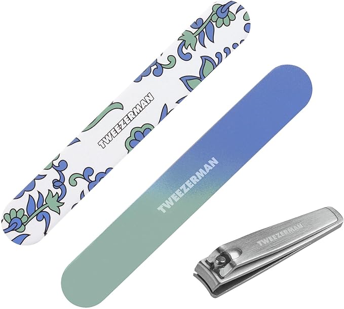 Tweezerman Blue and Green Paisley Manicure Kit