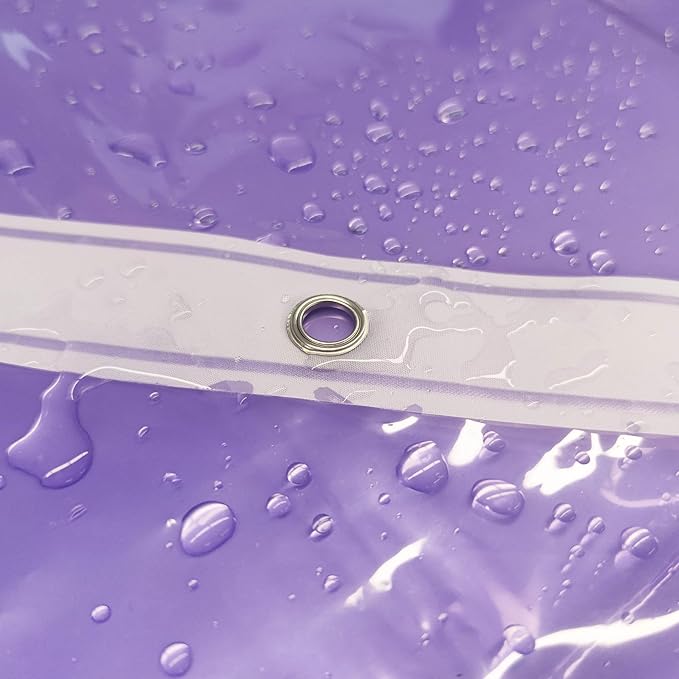 Barossa Design Extra Long Shower Curtain Liner with 3 Magnets - 72" x 84" XL, Waterproof PEVA Lightweight Shower Liner for Bathroom, PVC Free, Metal Grommets - Clear Lavender, 72x84