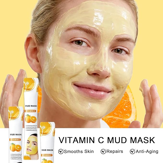 30P Clay Mask for Face Set with Silicone Face Mask Brush,Includes Vitamin C Clay Mask,Cucumber Clay Mask,Dead Sea Mud Mask,Pore Cleansing Face Mask Set,Mask Skincare for Men & Women
