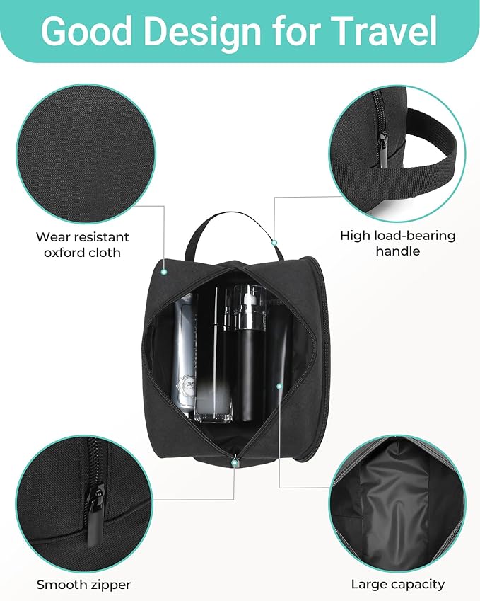 Elviros Travel Toiletry Bag for Men Hanging Dopp Kit Shaving Bag Toiletries Organizer Small Tool Medicine Hygiene Bag for Traveling Pouch(Dark Grey,Large)