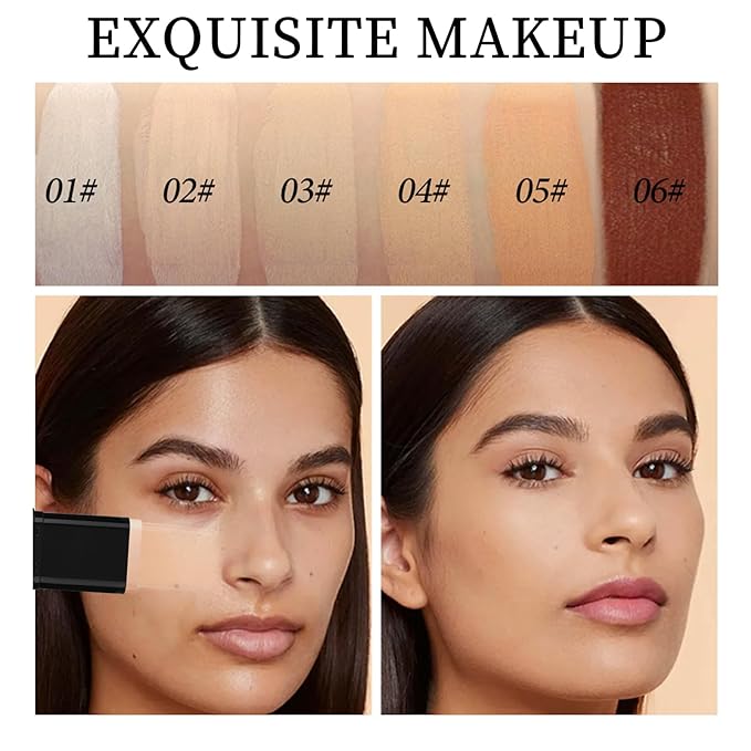 O'CHEAL Face Foundation Contour Stick Long-wear Lightweight Brighten Stick Blemish Contouring Face Concealer Beauty Makeup 04#WHEAT