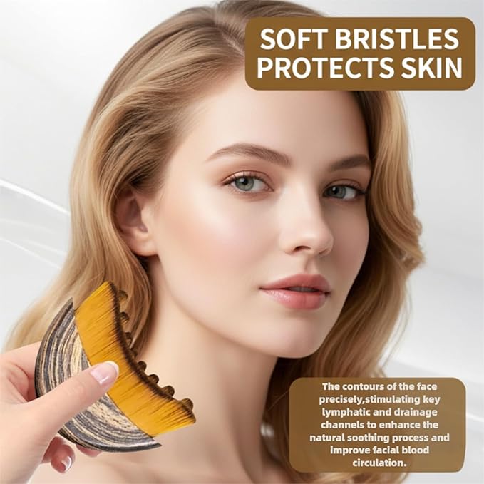 Lymphatic Contour Face Brush Improves Skin Glow for Sculpting Anti-Puffiness, Detox & Lift(1 Pcs Lymphatic Drainage Brush)