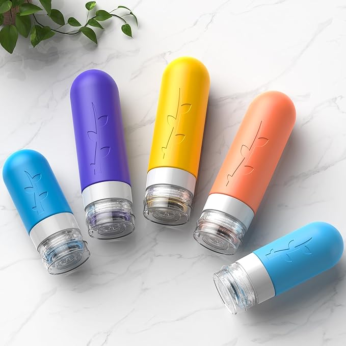 Aeomni 19pack Travel Bottles for Toiletries, TSA Approved Silicone Size Containers for toiletries, Refillable & Leakproof Travel shampoo and conditioner bottles