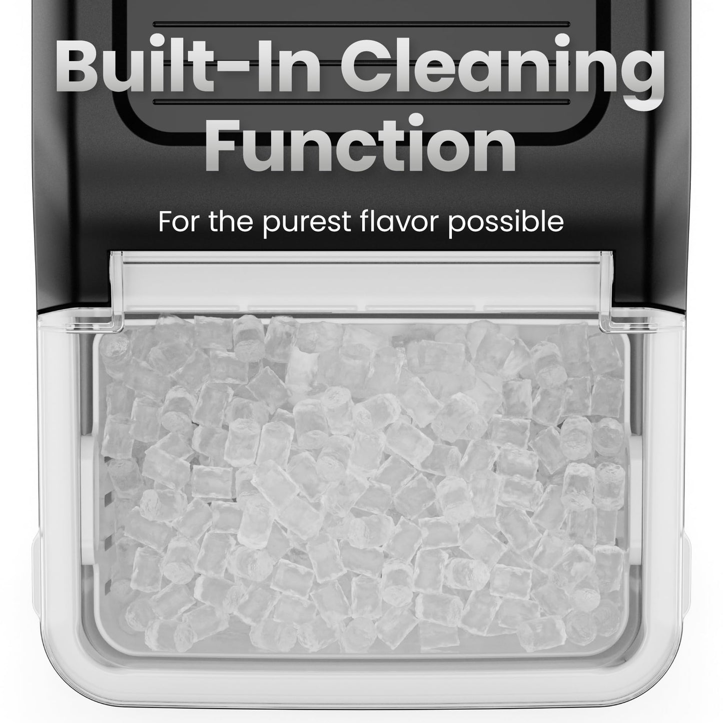 Iceman by Chefman Nugget Ice Maker Countertop, Pebble Ice Maker Machine, 26 lb in 24 Hours, Ready in 6 Minutes, Removable Ice Basket, Fun and Chewable Cubes, 1.5L Water Tank, Self-Cleaning Function
