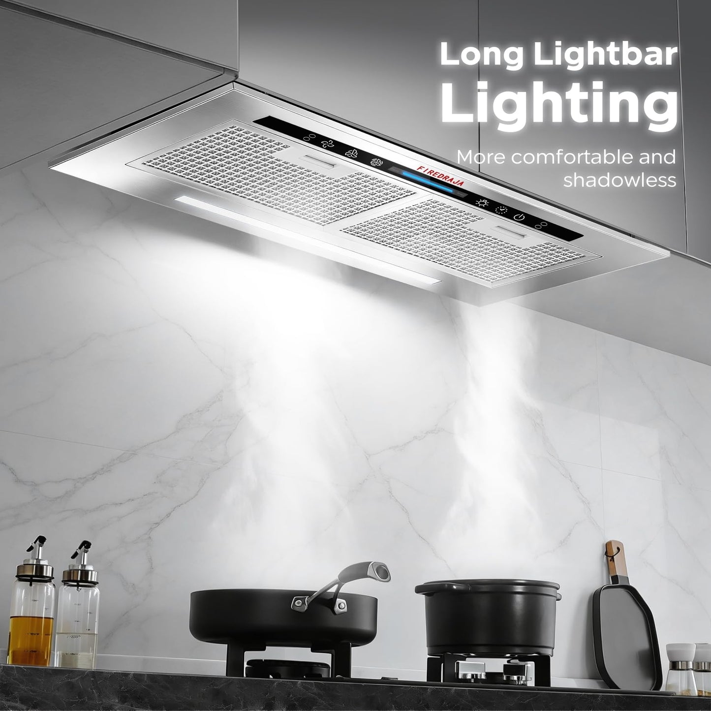 30 inch Range Hood Insert 400CFM Build-In/Insert Stainless Steel Kitchen Vent Hood |3-Speed Controls |Gesture & Touch Control LED Lights| 6 Layers Grease Filters|Ducted/ductless Convertible