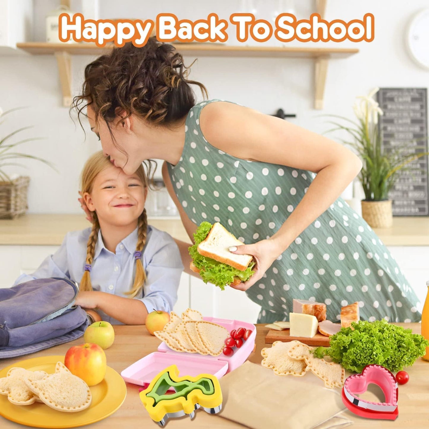 32PCS Sandwich Cutter and Sealer Set Sandwich Cutter for Kids, Vegetable Fruit Cutter Shapes with Food Picks for Kids School Lunch Bento Box Accessories Cookie Cutters