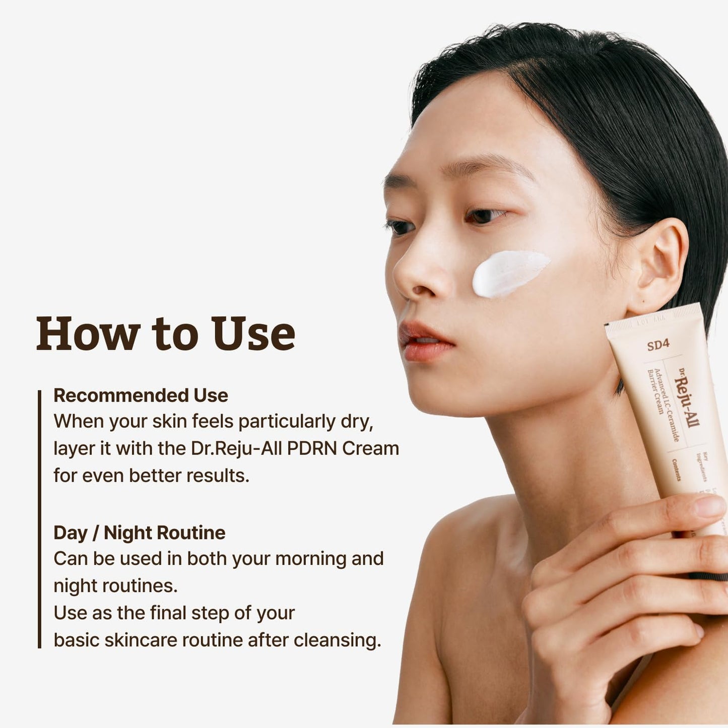 Dr.Reju-All Advanced LC-Ceramide Barrier Cream - Patented Long Chain Ceramide Deep Hydration - Lightweight Korean Face Moisturizer for Strengthening Skin Barrier - 1.69 Fl Oz